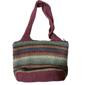 The Sak Multicolor Crocheted Knit Shoulder Bag